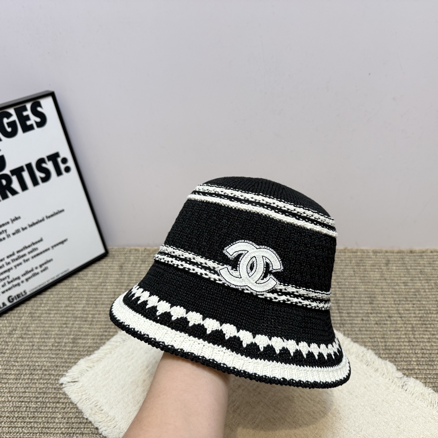 シャネル帽子ハットコピー2026新作中空カラーブロック シンプル フィッシャーマンハット 126925通販