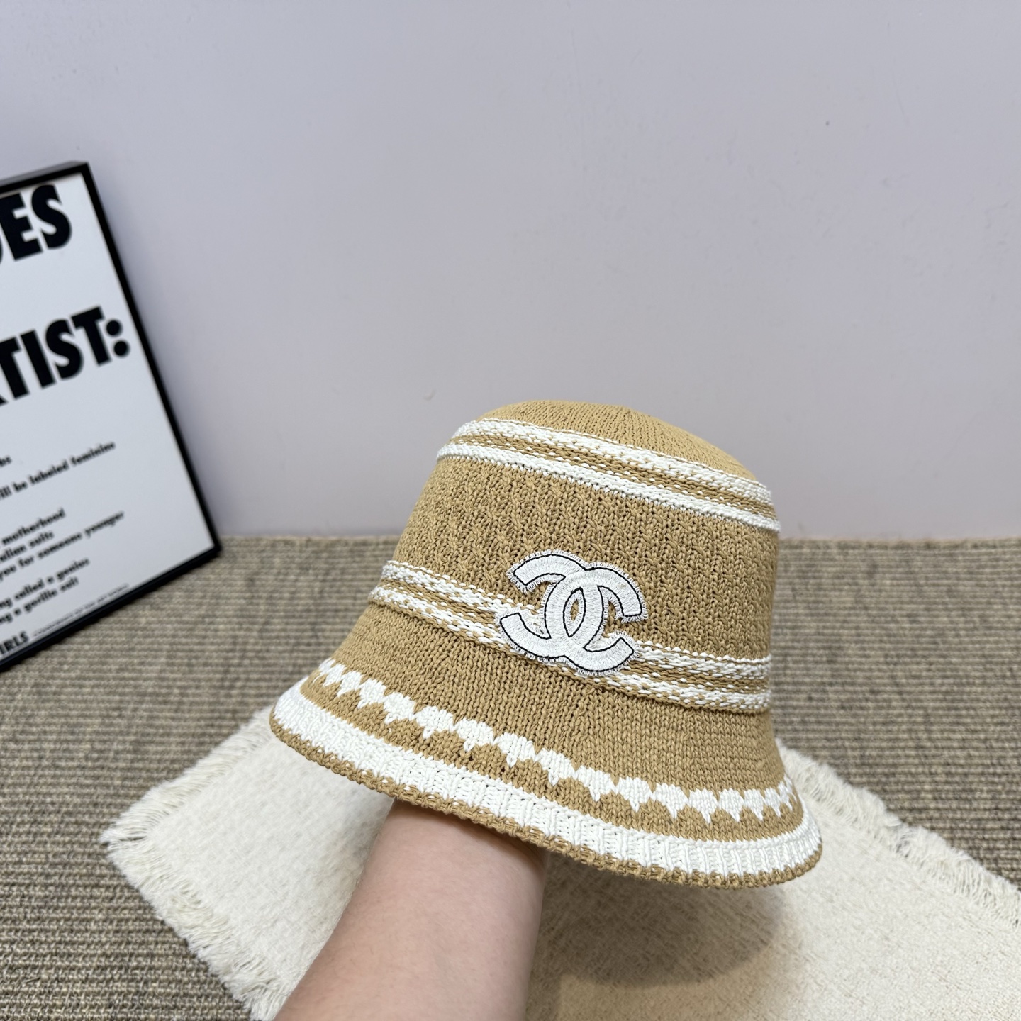 シャネル帽子ハットコピー2026新作中空カラーブロック シンプル フィッシャーマンハット 126925高い品質