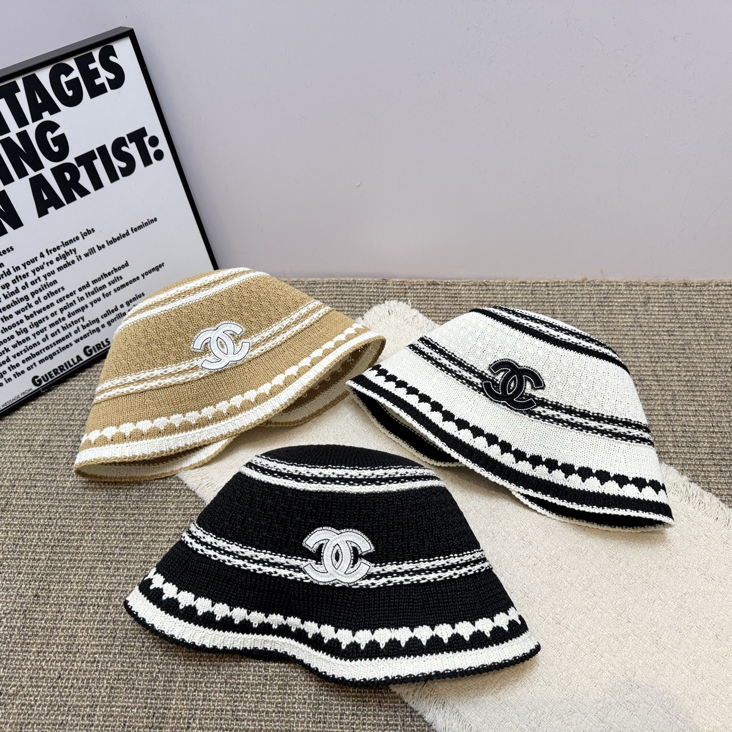 シャネル帽子ハットコピー2026新作中空カラーブロック シンプル フィッシャーマンハット 126925人気
