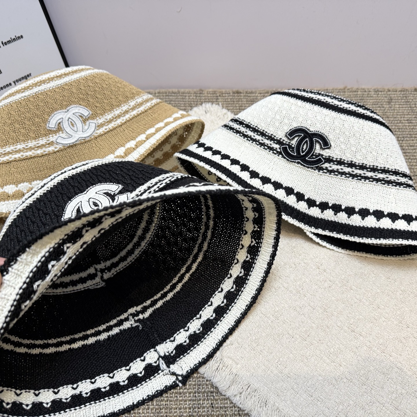 シャネル帽子ハットコピー2026新作中空カラーブロック シンプル フィッシャーマンハット 126925品質保証