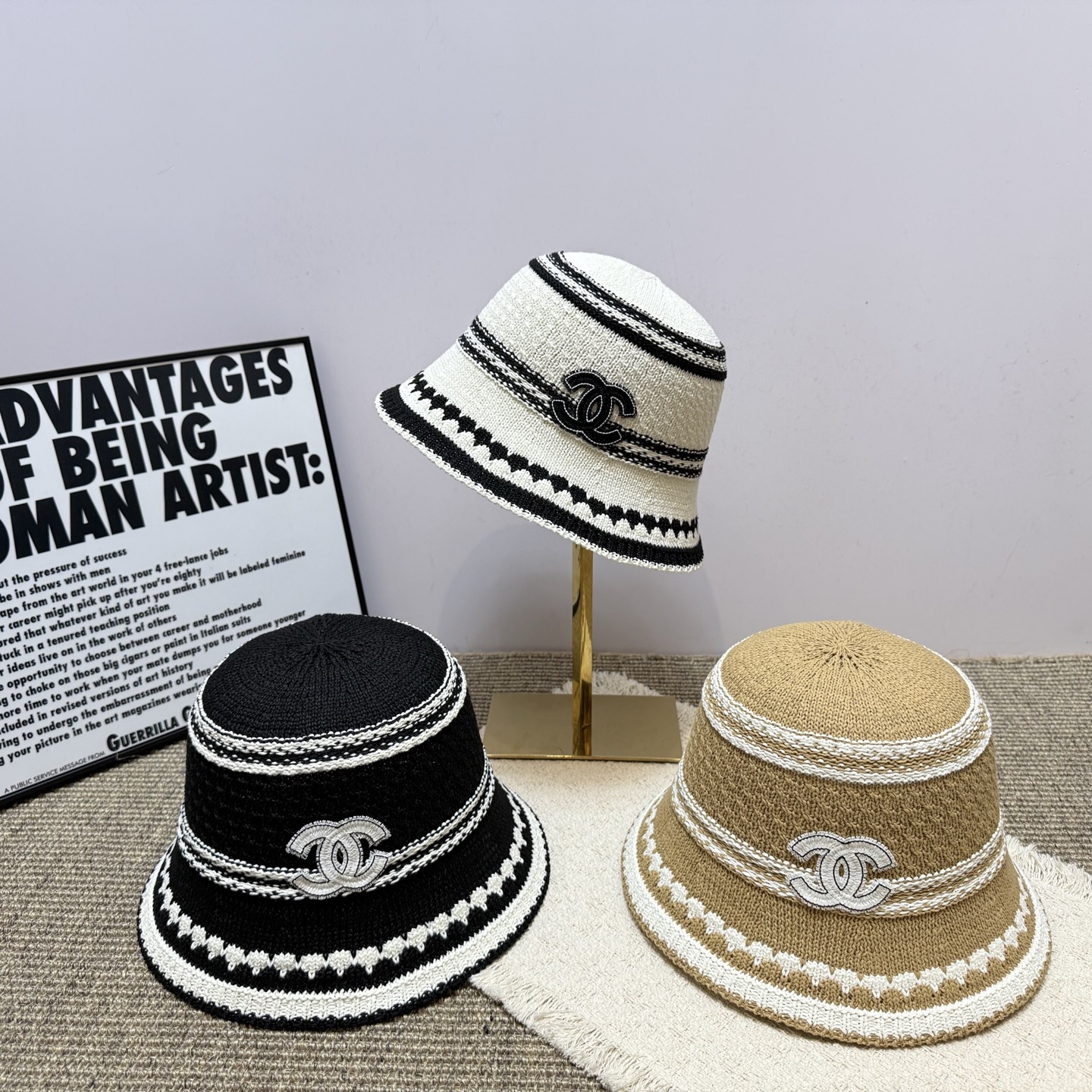 シャネル帽子ハットコピー2026新作中空カラーブロック シンプル フィッシャーマンハット 126925
