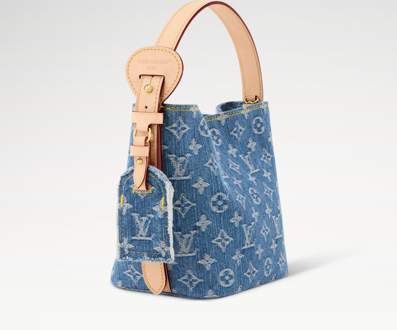 ブランド認知度で有名ですルイ・ヴィトンハンドバッグ偽物ブルーデニム バケットバッグ M28107激安送料無料