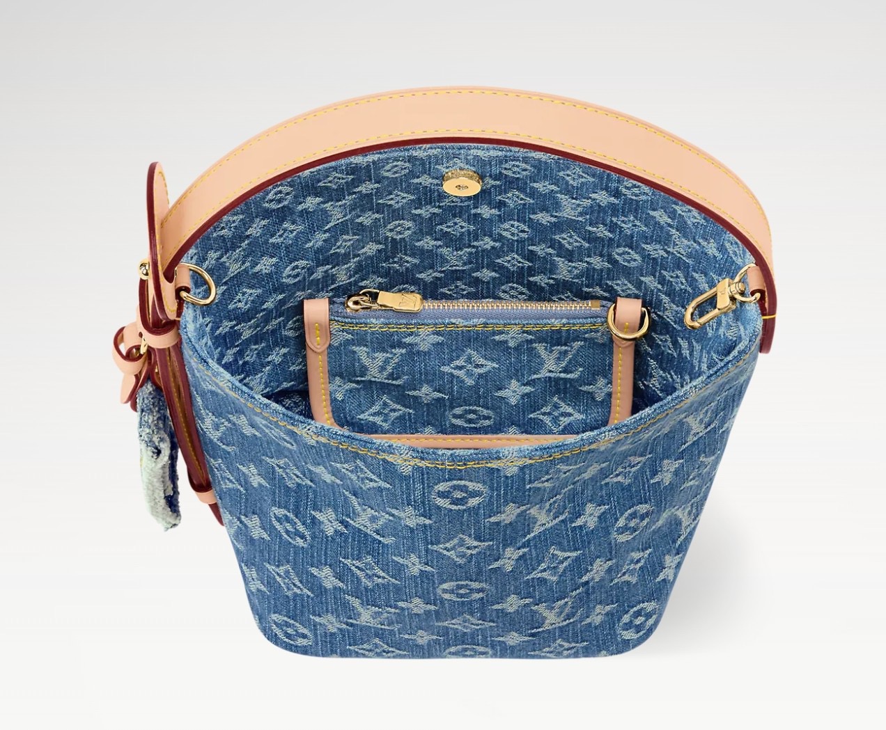 ブランド認知度で有名ですルイ・ヴィトンハンドバッグ偽物ブルーデニム バケットバッグ M28107高い品質