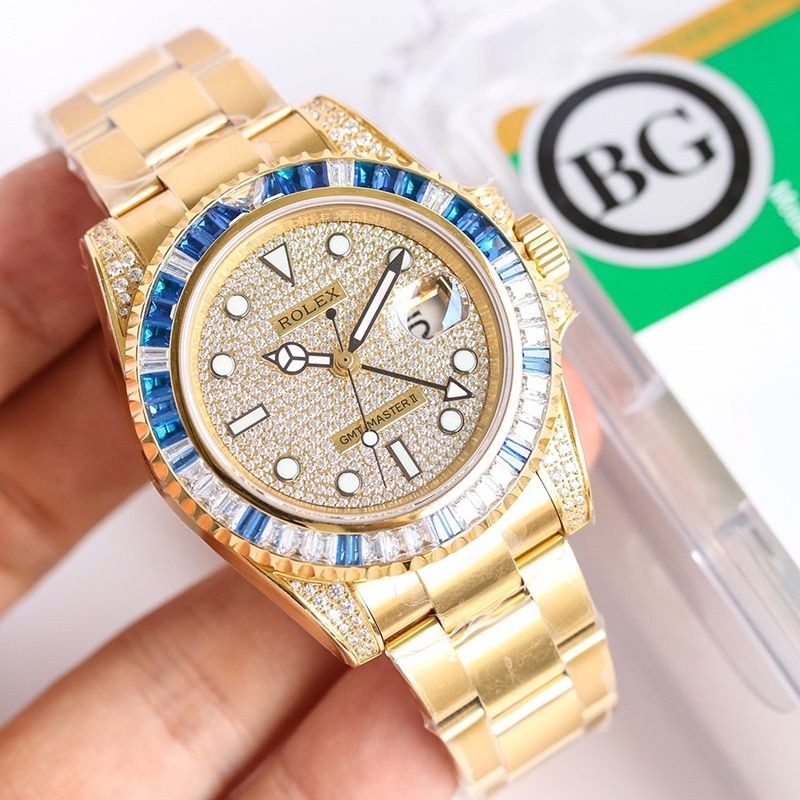 新作ロレックス 偽物 腕時計 GMTマスター2 ゴールド 全面ダイヤ/メンズ 116758SA通販