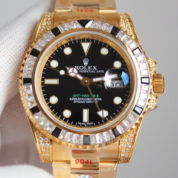 新作 Rolex ロレックス時計スーパーコピー GMTマスター2 自動巻き メンズ ブラック 116758SANR高い品質