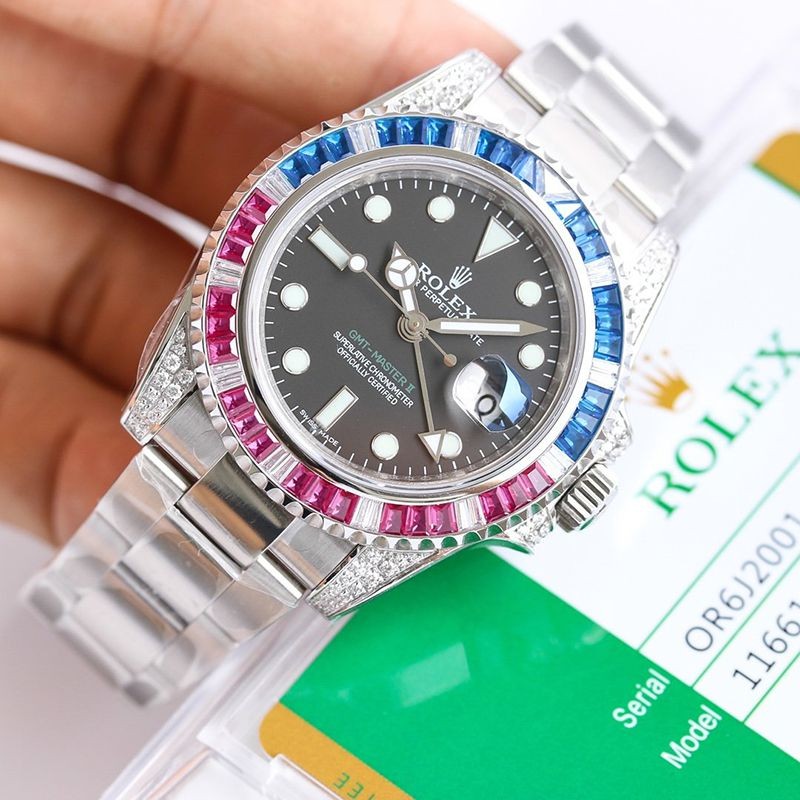 新作ロレックス 偽物 腕時計★GMTマスター2 自動巻き ホワイトゴールド メンズ ブラック 116759SARU2通販