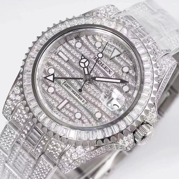 新作 Rolex ロレックス GMTマスター2 コピー  時計 自動巻き メンズ シルバー 116769TBR激安送料無料