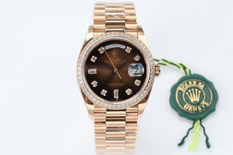 ロレックスコピー 時計 スーパーコピー デイデイト シルバー 36mm 128348RBR通販