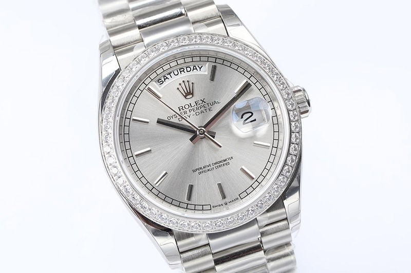 ロレックス スーパーコピー 腕時計  デイデイト シルバー 36mm 128348RBR-4 超限定人気
