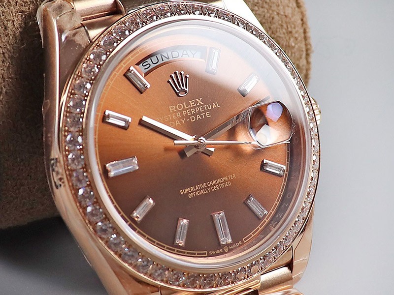 ロレックス ROLEX デイデイト 偽物 時計 40mm チョコレート メンズ 228345RBR激安送料無料