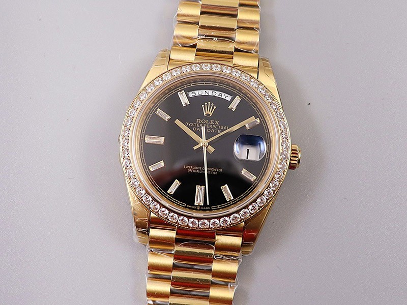 ロレックス 偽物 デイデイト 時計  40mm ブラック メンズ 228348RBR