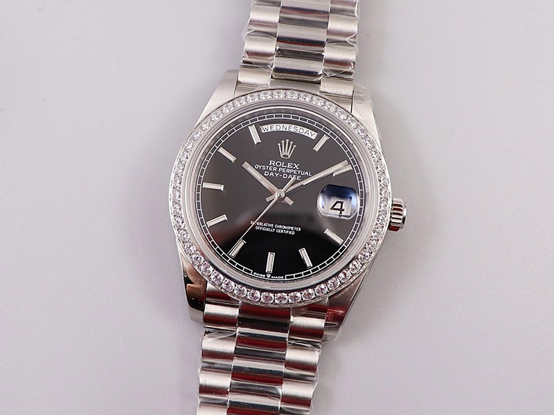 ロレックスROLEX スーパーコピー デイデイト腕時計 40mm ブラック メンズ 228349RBR