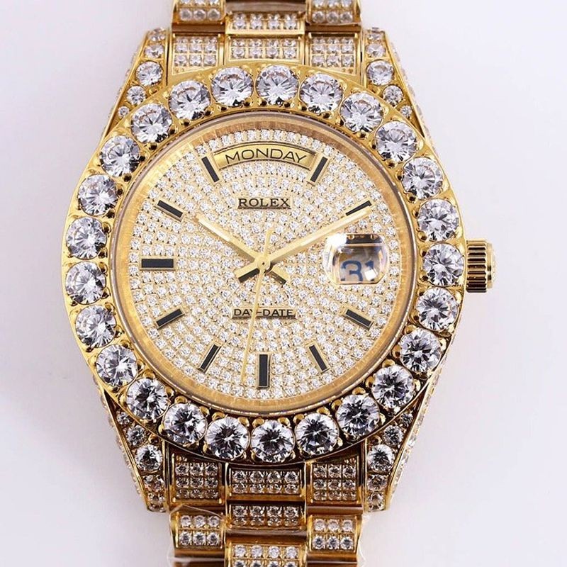 ROLEX  ロレックス 偽物時計 デイデイト 39MM メンズ シャンパン 全面ダイヤド roh66055