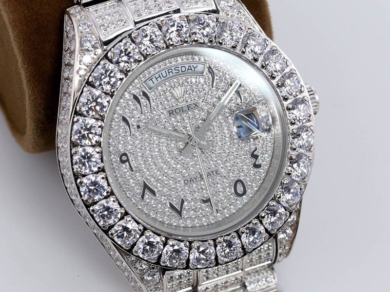 ロレックス ROLEX スーパーコピー 腕時計  39MM メンズ シルバー 全面ダイヤ デイデイト roj10057激安送料無料