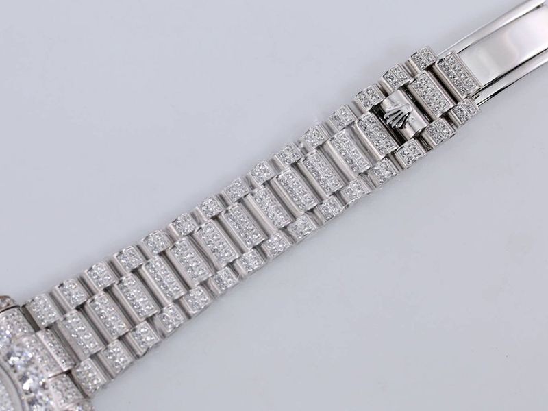 ロレックス ROLEX スーパーコピー 腕時計  39MM メンズ シルバー 全面ダイヤ デイデイト roj10057人気