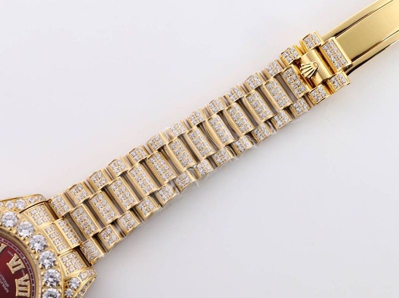 ロレック ROLEX 時計 コピー ス デイデイト 39MM メンズ レッド ダイヤモンドベゼル rol61381人気