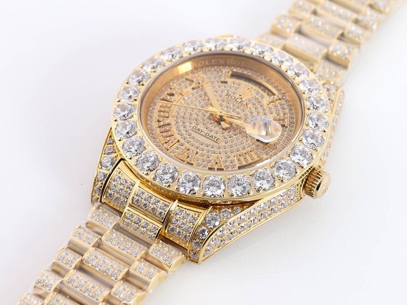 人気ロレックス ROLEX スーパーコピー 腕時計  デイデイト 39MM メンズ シャンパン 全面ダイヤド ros21771激安送料無料