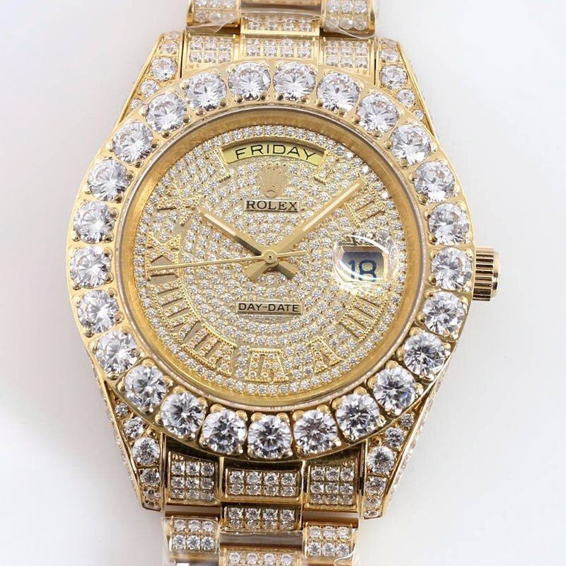 人気ロレックス ROLEX スーパーコピー 腕時計  デイデイト 39MM メンズ シャンパン 全面ダイヤド ros21771