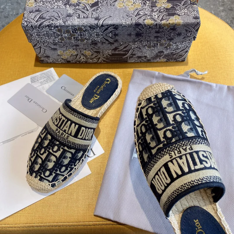 2023春夏ディオールコピー偽物 柄ジャガード刺繍フィッシャーマンシューズ D45026
