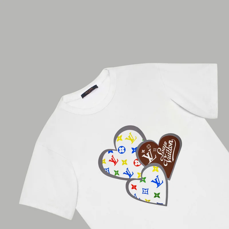 ルイ・ヴィトン新品入荷カラフルラブ老眼文字プリント半袖Tシャツ 236086