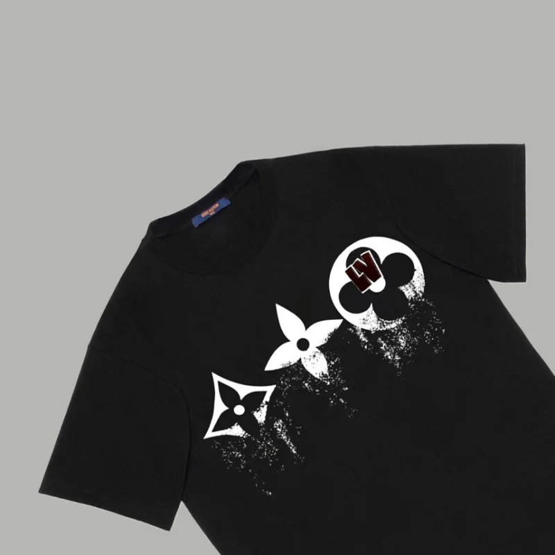 ルイ・ヴィトン2024スリーフラワー フェードロゴプリントコピー半袖Tシャツ 236093