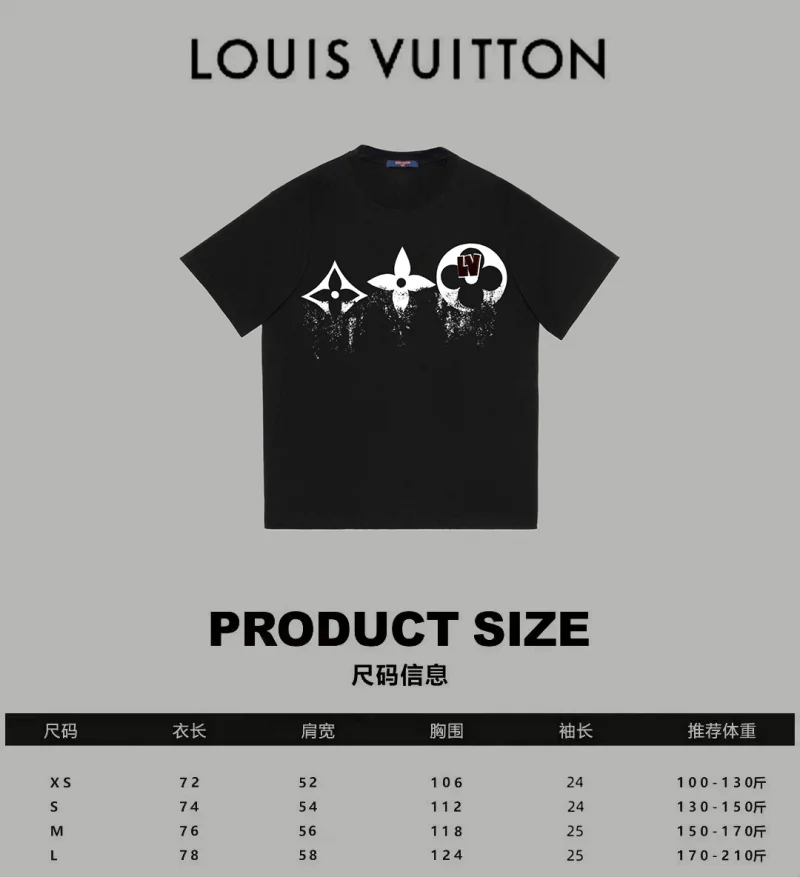 ルイ・ヴィトン2024スリーフラワー フェードロゴプリントコピー半袖Tシャツ 236093
