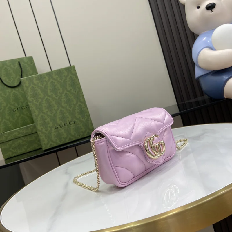 2024新作グッチコピーバッグ マーモント ミニ ピンク ハンド偽物 476435