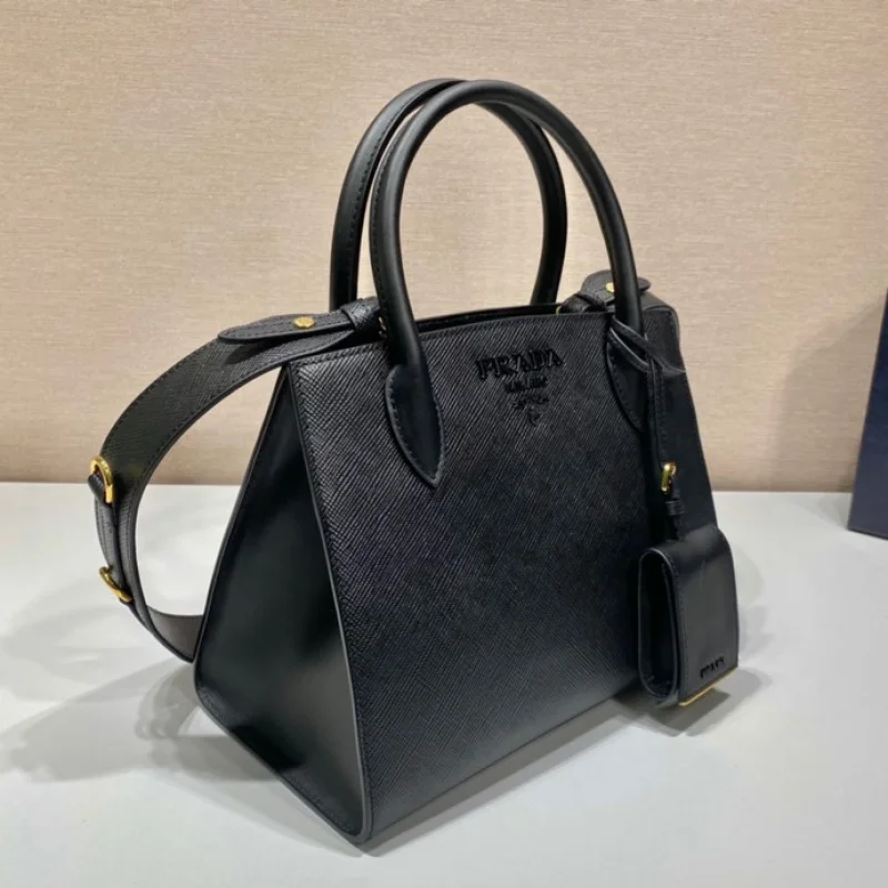 最新の海外ブランドプラダバッグトートバッグコピーの売れ筋黒新色 1BA156