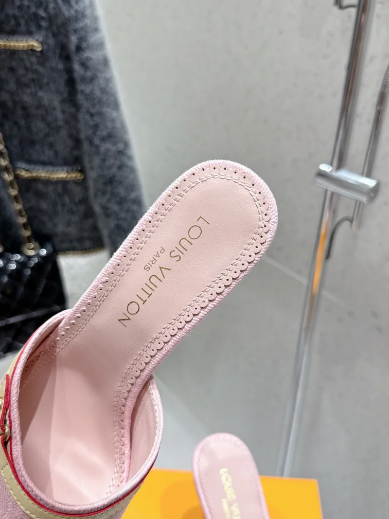 大人気女性ルイヴィトンコピーピンクハイヒールサンダル 32041-1