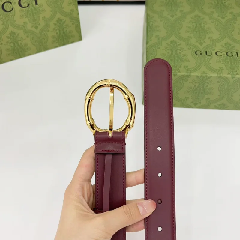 最近グッチ竹バックルと銅バックルの両面牛革ベルト偽物入荷 32482-1