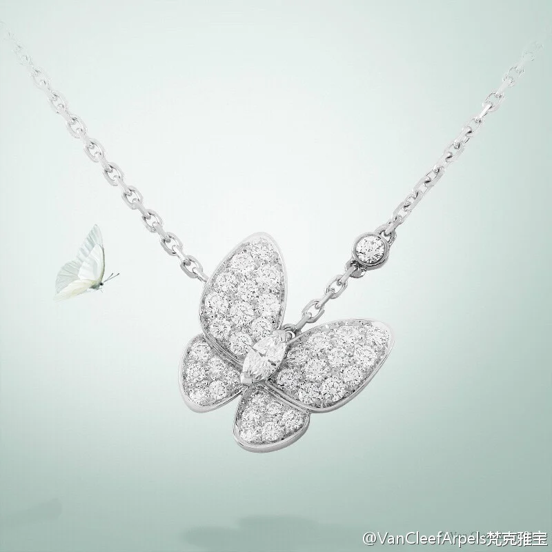 人気商品ヴァンクリーフ&アーペル フルダイヤモンド バタフライネックレスコピー 366668