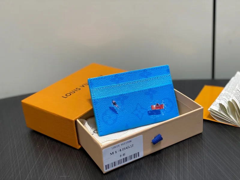 最新と古典的ルイヴィトン リゾートコレクションカードホルダー ブルー優秀さ財布小物 M14862