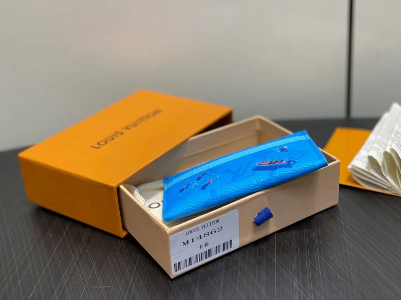 最新と古典的ルイヴィトン リゾートコレクションカードホルダー ブルー優秀さ財布小物 M14862