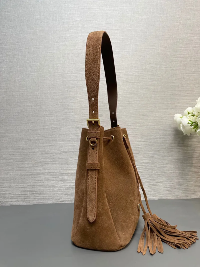 プラダの新作入荷スエード女子のバケットバッグ 1BE079日本全国送料無料