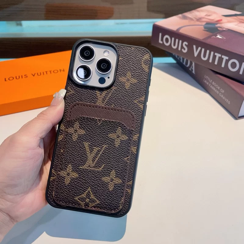 ルイヴィトンコピー定番人気モノグラム カード収納付き全面保護スマホケース LV00562
