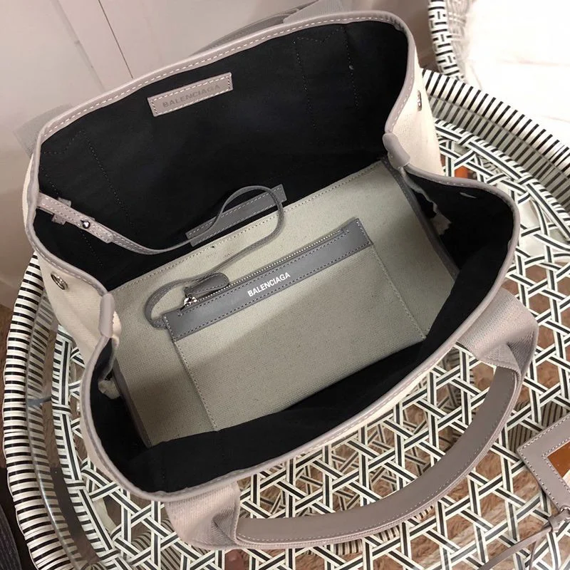 バレンシアガ ネイビーカバス コピー S トート ベージュ×グレー bab91597