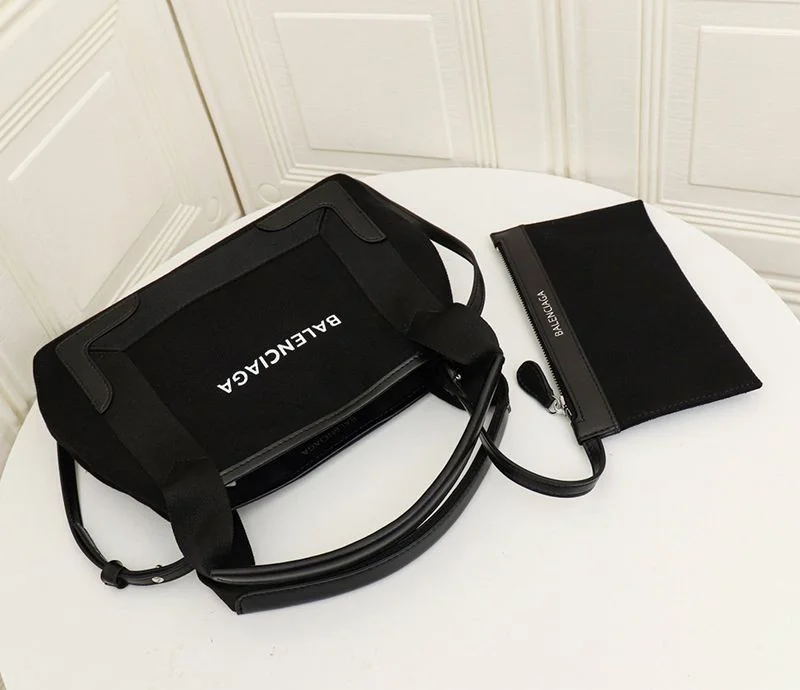 【即発】バレンシアガ ネイビーカバス コピー XS 2WAYトート ブラック×ブラック ban70970