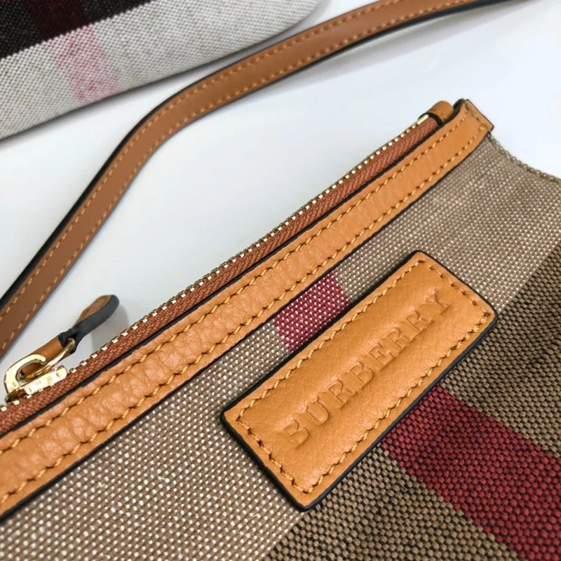 21-22AW【バーバリー ショルダーバッグ コピー】キャンバスチェックとレザーのバケツ Baw64278