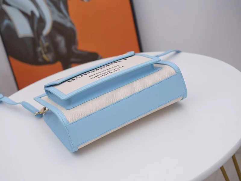 ★日本!!人気！ バーバリー ポケットバッグ コピー ミニ ツートン キャンバス＆レザー Baq50582