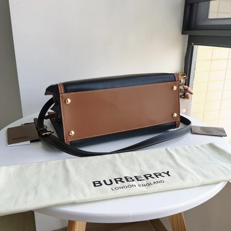 定番バーバリー ハンドバッグ 偽物 レザー&ヴィンテージ チェック タイトル Bas34694