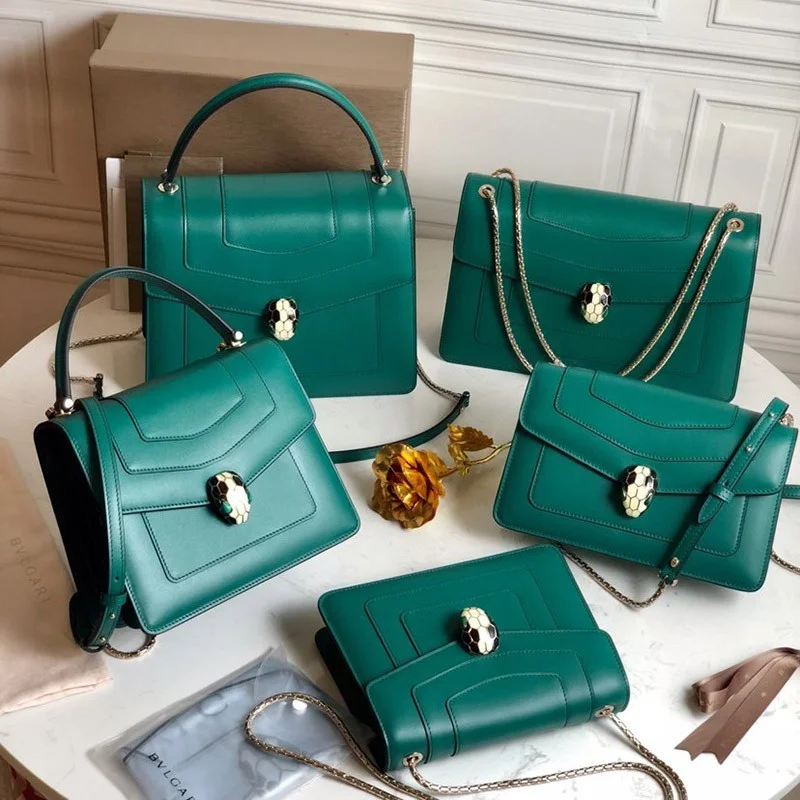 21-22AW【ブルガリ 偽物】新色! SERPENTI FOREVER ナッパ ハンドバッグ Bul75855