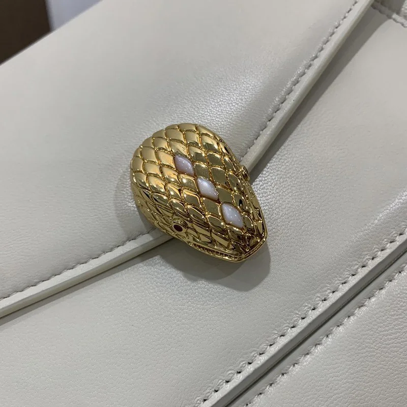 送料込【ブルガリ】新色! SERPENTI FOREVER 白 ナッパ ハンドバッグ Buy87368
