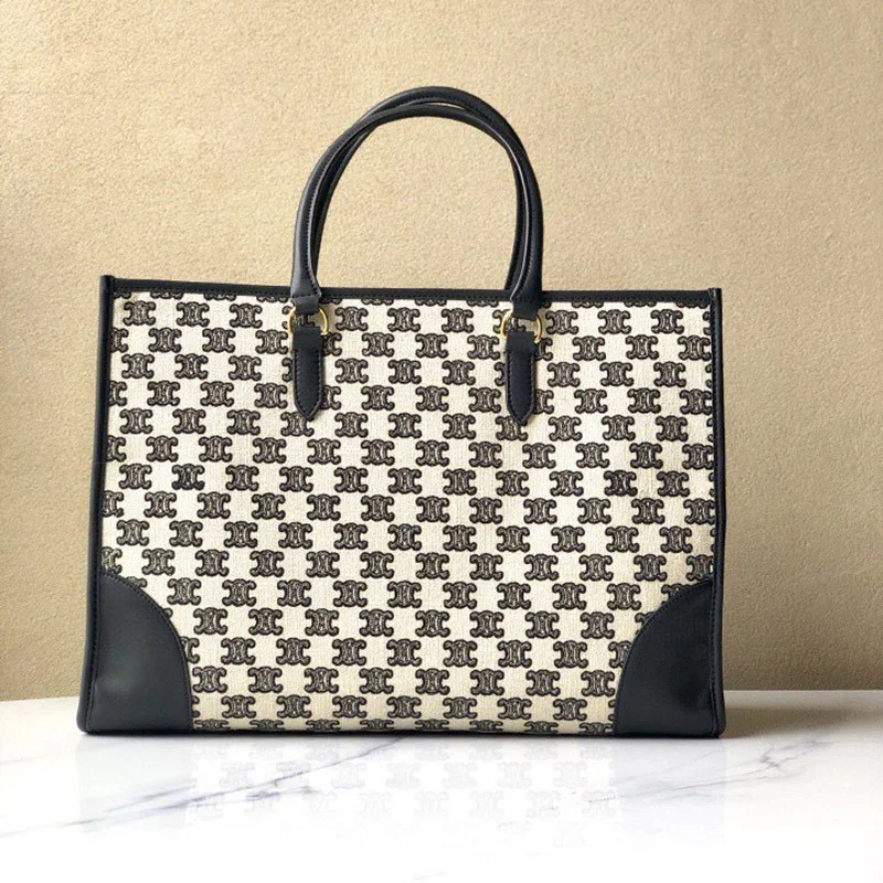 稀少 【セリーヌ トートバッグ 偽物】トリオンフの刺繍テキスタイル ハンドバッグ 194342CS83