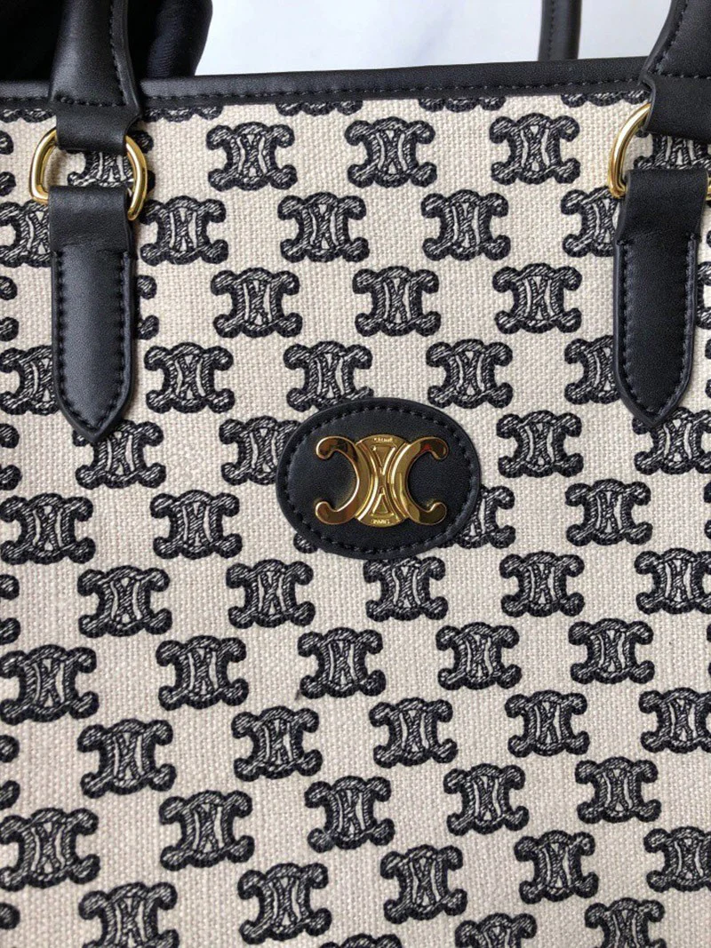 稀少 【セリーヌ トートバッグ 偽物】トリオンフの刺繍テキスタイル ハンドバッグ 194342CS83