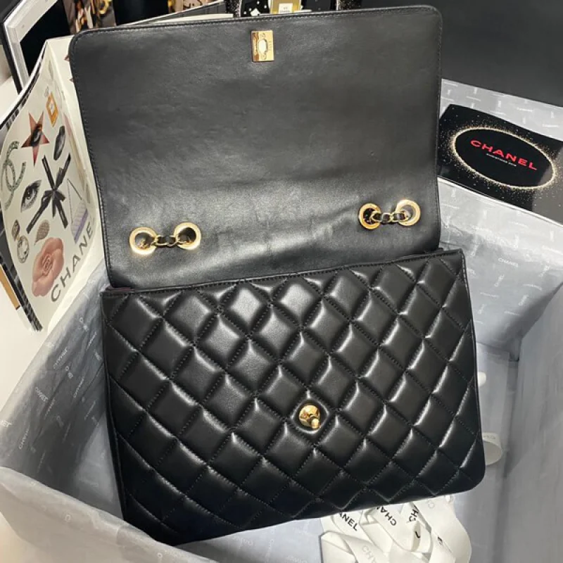 【シャネル】大人可愛い♪マトラッセトップハンドル フラップ バッグA58608