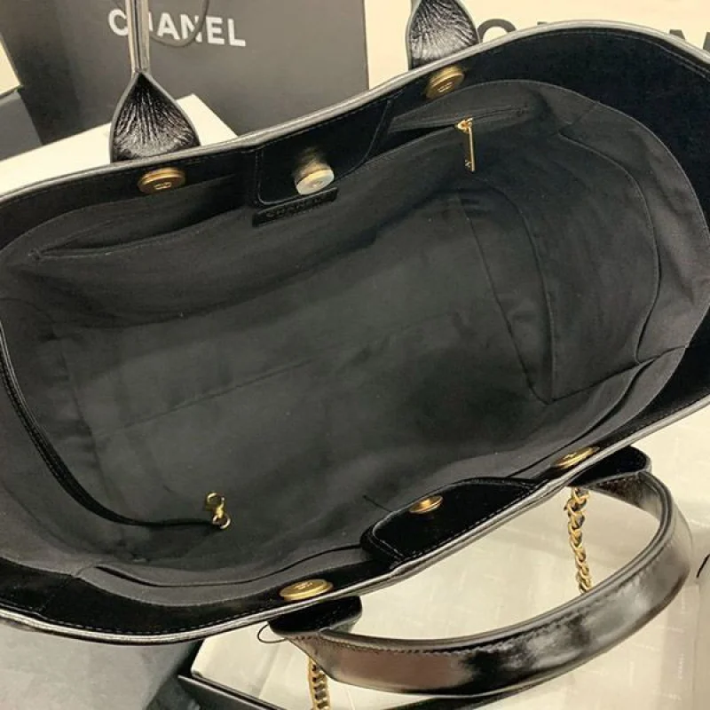 「ラグジュアリー！」シャネル ドーヴィルトート コピー BLACK G金具 shd68328