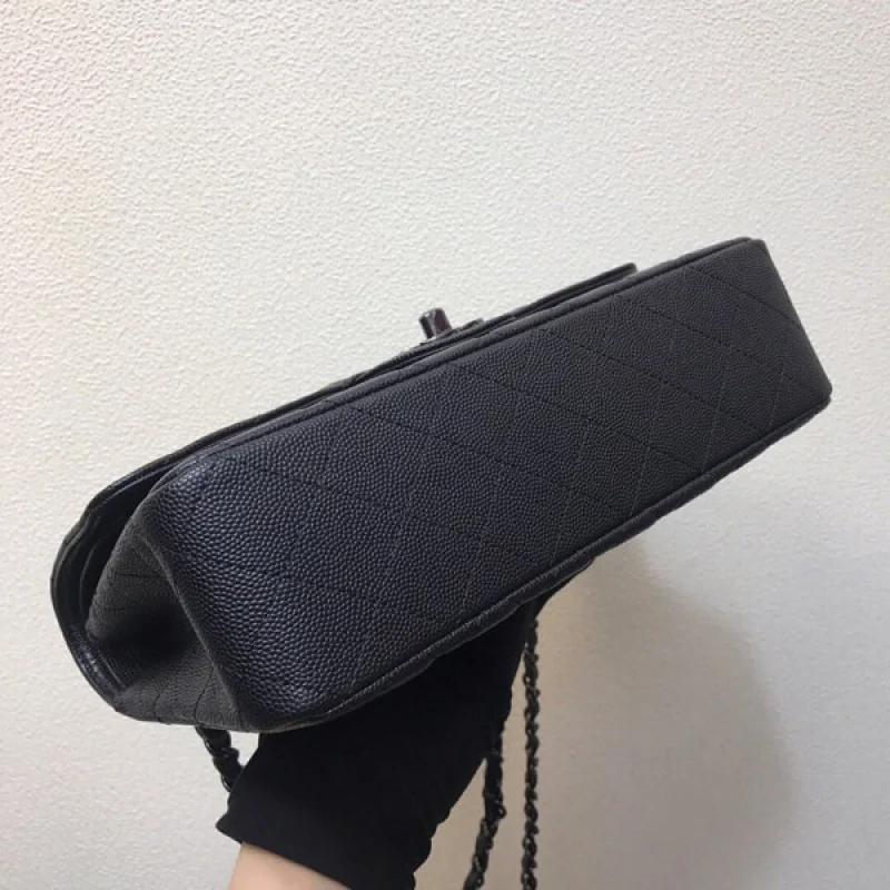 関税負担なしシャネル キャビアスキン ショルダーバッグブラックshn61668