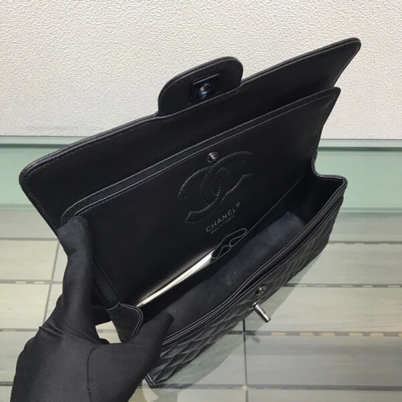 関税負担なしシャネル キャビアスキン ショルダーバッグブラックshn61668