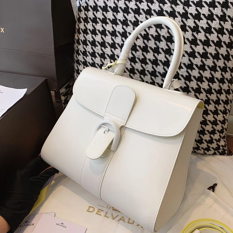 人気急上昇 デルボー ブリヨン MM Ivoryステッチ 偽物 ミディアムハンドバッグ Ded72803