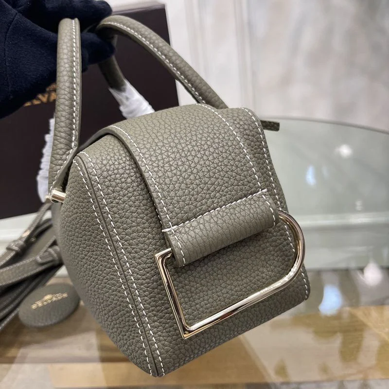 《大人気》DELVAUX コピー◆Cool Box Mini ソフトグレインレザー製 ハンドバッグ Dee10502